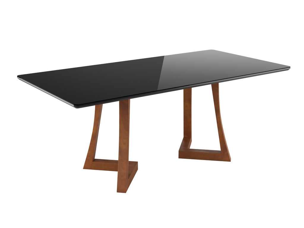 [Anna-2000  1011030239] Table rectangle ANNA 2000 bois vitre