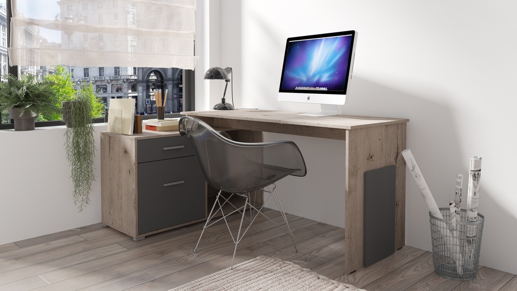 [BUREAU-COMO] BUREAU ANGLE  WELLINGTON GRIS COMO