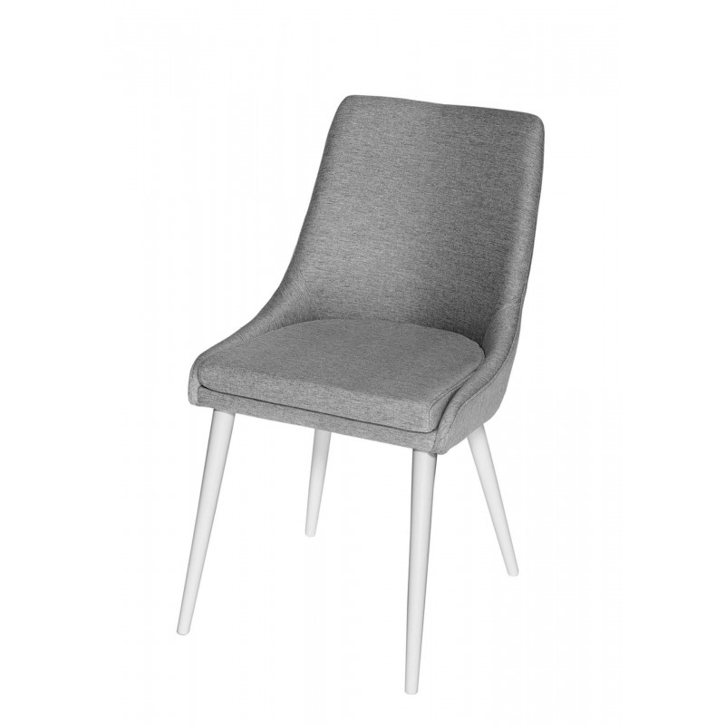 [CHAISE-RENO] CHAISE RENO GRIS PIEDS BLANC