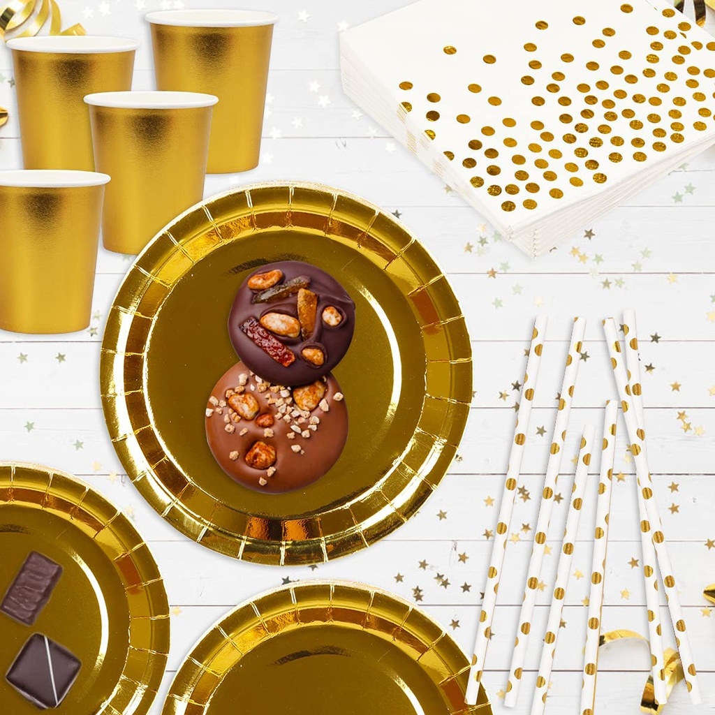 [VERREMETAL-CTN] 10 assiettes unies ctn arg/or/rose gold 